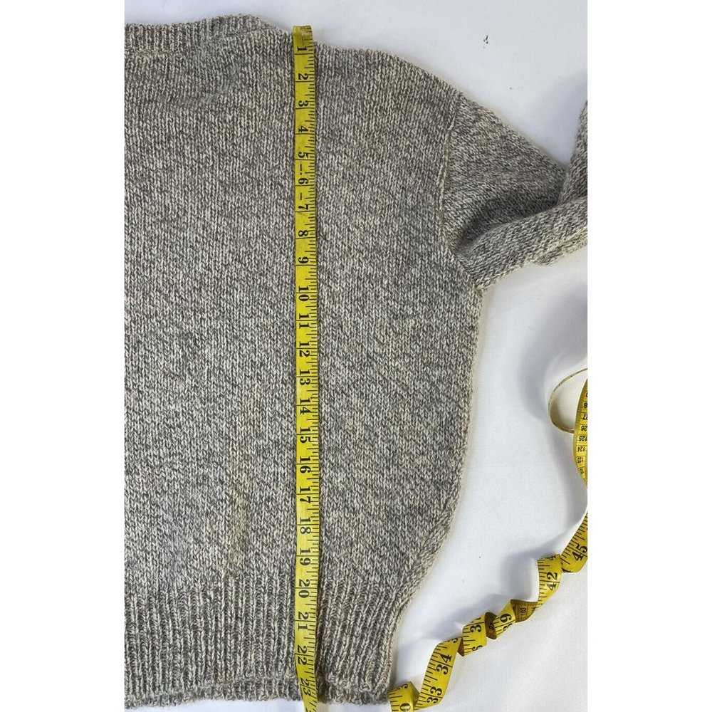 Vintage American Eagle Chunky Wool Crewneck Sweater Beige - Picture 6 of 6